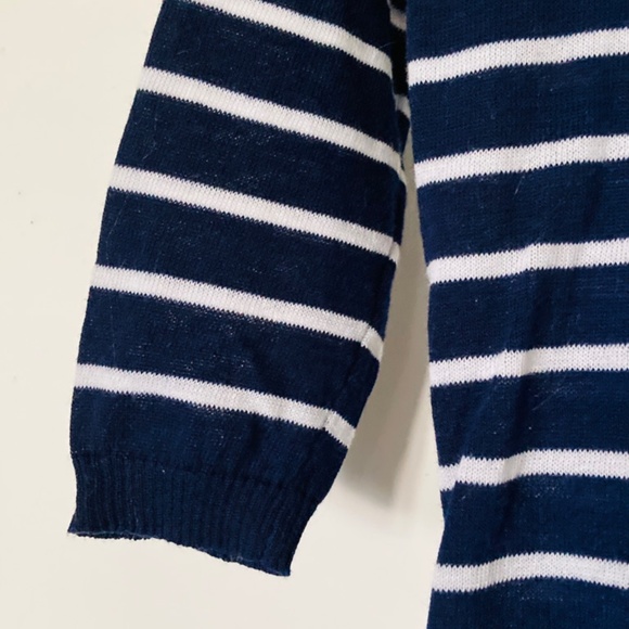 Nautical vibes Navy stripe Sweater sz M - Picture 3 of 7